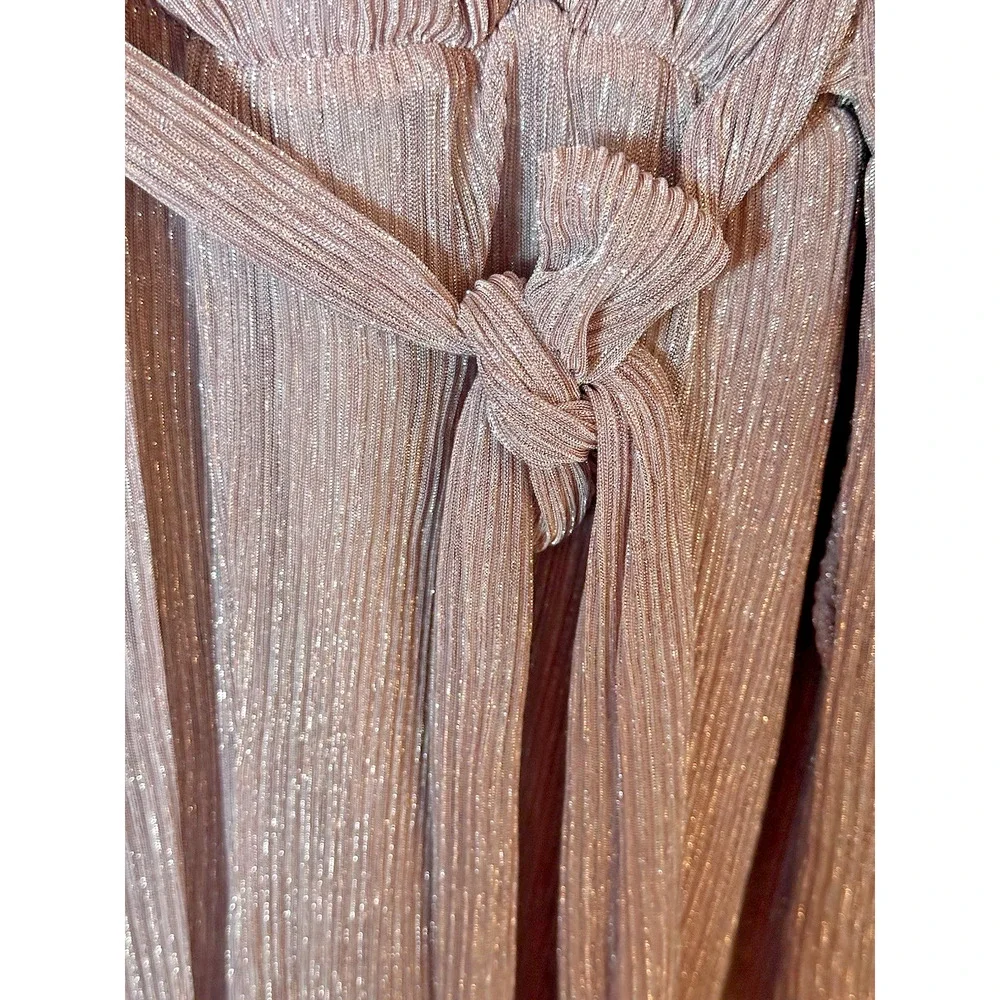 Paradiso Romper Womens Large Pink Shimmer Pockets Balloon Tie Retrofete Inspired - Picture 7 of 10